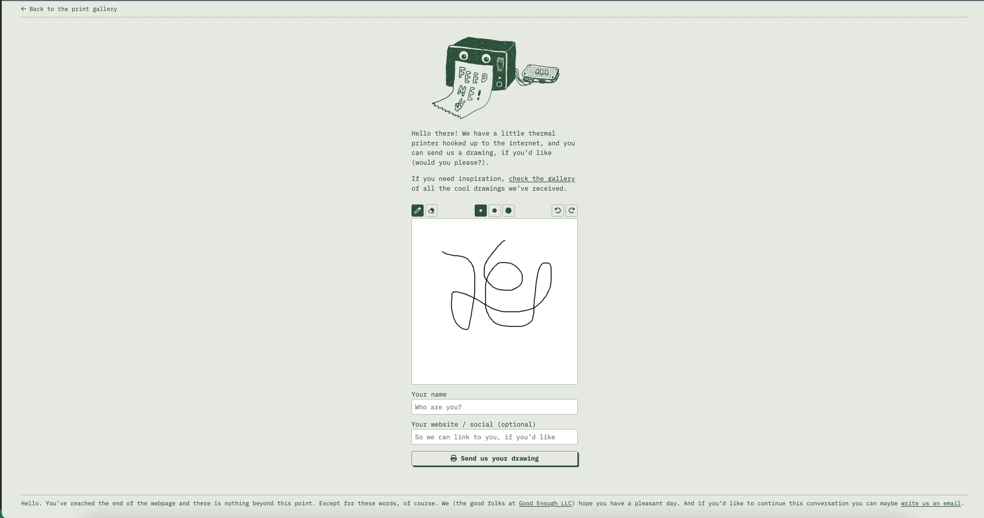 Screenshot of the Website